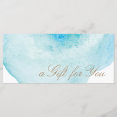 青抽象芸術水彩ギフト券 (正面)