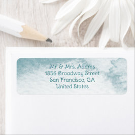 青抽象芸術水色の事前通知リターンラベル ラベル