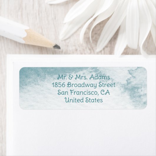 青抽象芸術水色の事前通知リターンラベル ラベル (インサイチュ)