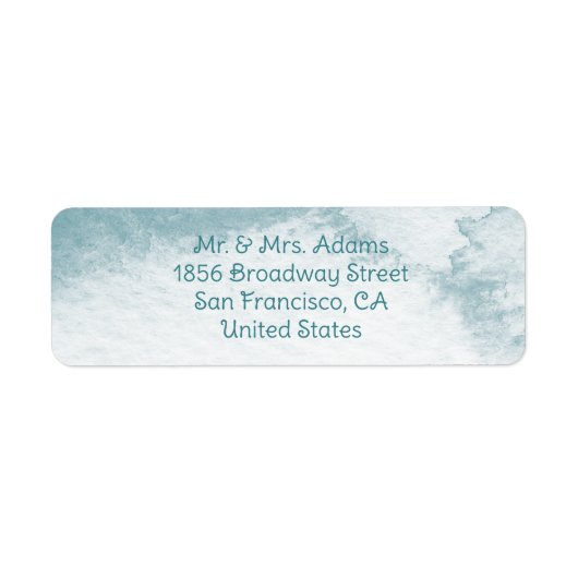 青抽象芸術水色の事前通知リターンラベル ラベル (正面)