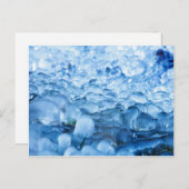 青抽象芸術氷結晶の水滴 ポストカード (正面/裏面)