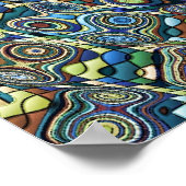 青抽象芸術池 ポスター (角)