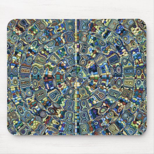青抽象芸術池 マウスパッド (正面)