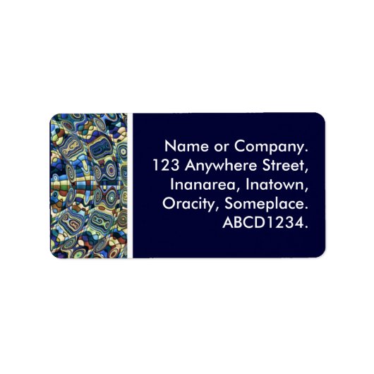 青抽象芸術池 ラベル (正面)