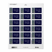 青抽象芸術池 ラベル (フルシート)