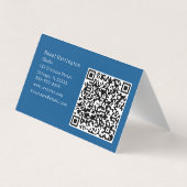 青抽象芸術波QRコード折り畳み名刺 名刺 (裏面)
