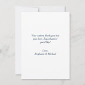 青抽象芸術結婚水色感謝していの写真 招待状 (裏面)