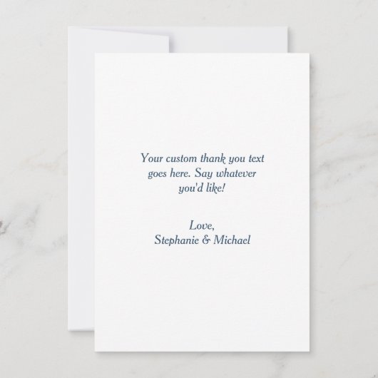 青抽象芸術結婚水色感謝していの写真 招待状 (裏面)