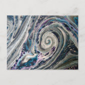 青抽象芸術絵を描注ぎ葉書 ポストカード (正面)
