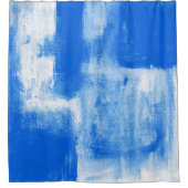 青抽象芸術 シャワーカーテン (正面)