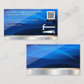 青抽象芸術 | ソーハンマー | QRバーコード 名刺 (正面/裏面)