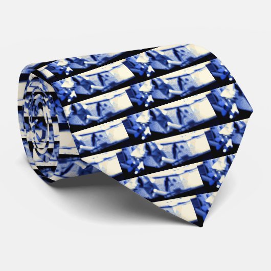 青抽象芸術 ネクタイ (ロール)