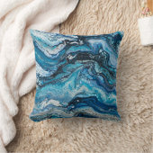 青抽象芸術 モダン クッション (ブランケット)