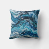 青抽象芸術 モダン クッション (裏面)