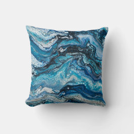 青抽象芸術 モダン クッション