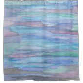 青抽象芸術: 1月の朝 シャワーカーテン (正面)