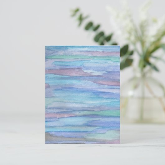 青抽象芸術: 1月の朝 ポストカード (スタンド正面)