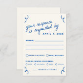 青描一緒結婚に 出欠カード (正面/裏面)