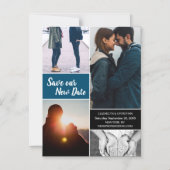 青救い新しい日の写真の日付の変更 マグネット招待状 (正面)