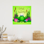 青救頭のカエルがひくつく ポスター (キッチン)