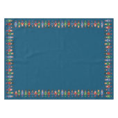 青数々の緑の背景の色のナツクラッカー テーブルクロス (正面(横))