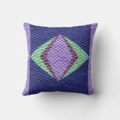 青数々の色のテクスチャのクロシェ クッション (裏面)