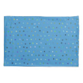 青数々の色の小水玉模様模様 枕カバー (裏面)