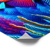 青数々の色の熱帯魚 ポスター (角)