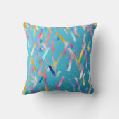 青数々の色の紙吹雪背景 クッション (裏面)