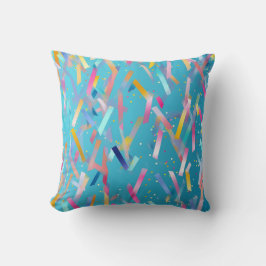 青数々の色の紙吹雪背景 クッション