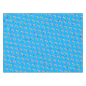 青数々の色ハッピーバースデーグラフィック テーブルクロス (正面(横))