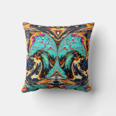 青数々の色抽象芸術装飾用クッション クッション (裏面)