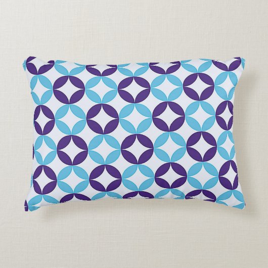 青数々の色繊細な模様 アクセントクッション (正面)