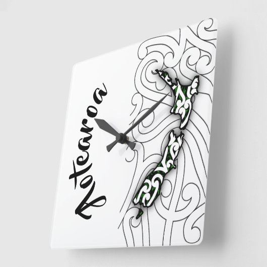 青文字時計 スクエア壁時計 (傾斜)