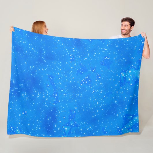 青斑点水絵を描色 フリースブランケット (インサイチュ)