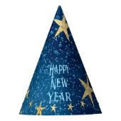 青新年きらめくグリッタースターフローラモチーフ パーティーハット (正面)