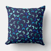 青新月パターン クッション (正面)