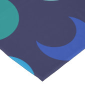 青新月パターン ロングテーブルランナー (コーナー)