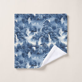 青日本のい白磁の水庭 ウォッシュタオル