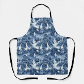 青日本のい白磁の水庭 エプロン (正面)