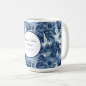 青日本のい白磁の水庭 コーヒーマグカップ (正面右)