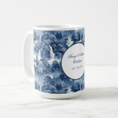 青日本のい白磁の水庭 コーヒーマグカップ (正面左)