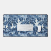 青日本のい白磁の水庭 デスクマット (キーボード&マウス)