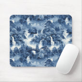 青日本のい白磁の水庭 マウスパッド (マウス)