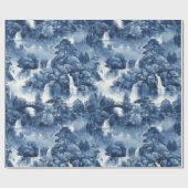 青日本のい白磁の水庭 ラッピングペーパー (フラット)