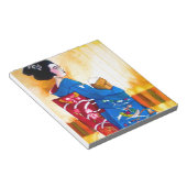 青日本のい着物の芸者 ノートパッド (アングル)