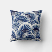 青日本のと白の蓮の花模様 クッション (裏面)