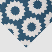 青日本のと白の輪状の花デザイン 薄葉紙 (詳細)