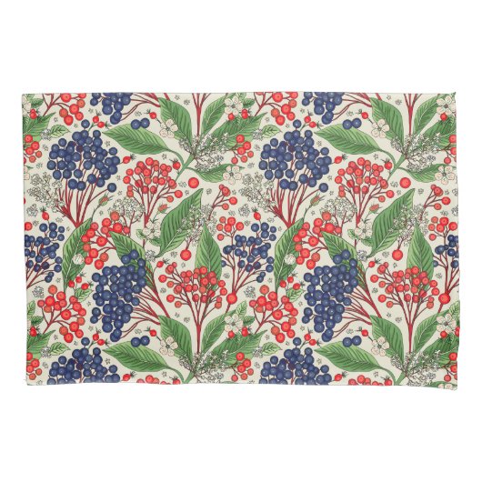 青日本のと赤の果実のduvetカバー 枕カバー (正面)