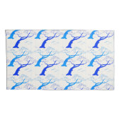 青日本のスタイルさくらんぼの木模様 枕カバー (裏面-右)